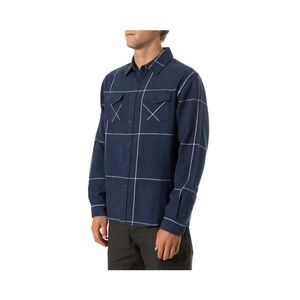Huckberry Katin Monty Flannel Shirt Indigo Men's Large NWT $89 Blue WindowPane